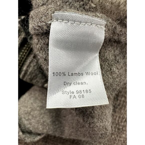 J Crew Mens Large Brownish Grey Lambs Wool Plaid Full Zip Sweater Jacket - Picture 9 of 9